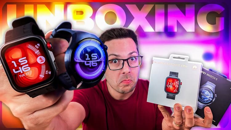 Youtube Video 🔥Huawei Watch 5 e Fit 4 PRO estão de CAIR o QUEIXO! Que ISSO! Unboxing! ⌚