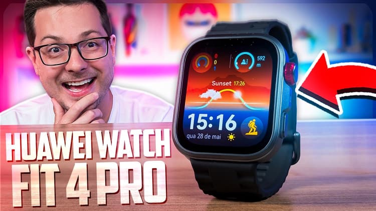 Youtube Video 💥HUAWEI Watch Fit 4 Pro IMPRESSIONA! Bateria absurda, RESISTENTE e COM GPS!